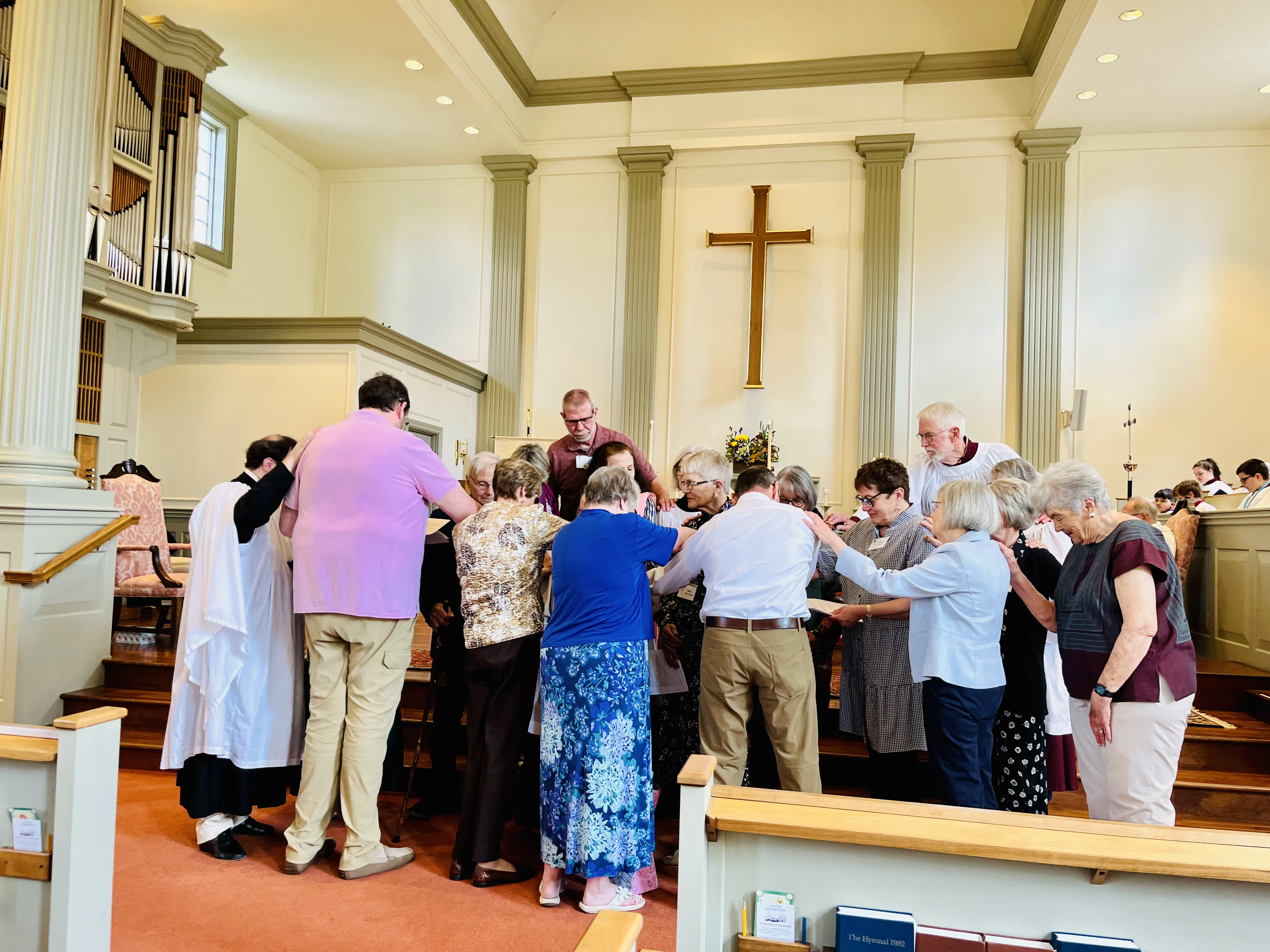 Parishioners gathered inside Christ Church Episcopal Hudson